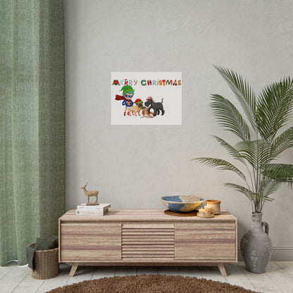 Rolled Posters - Super kiddo woith pet friends - [[{"value":"Wonderwear Kid"}]]