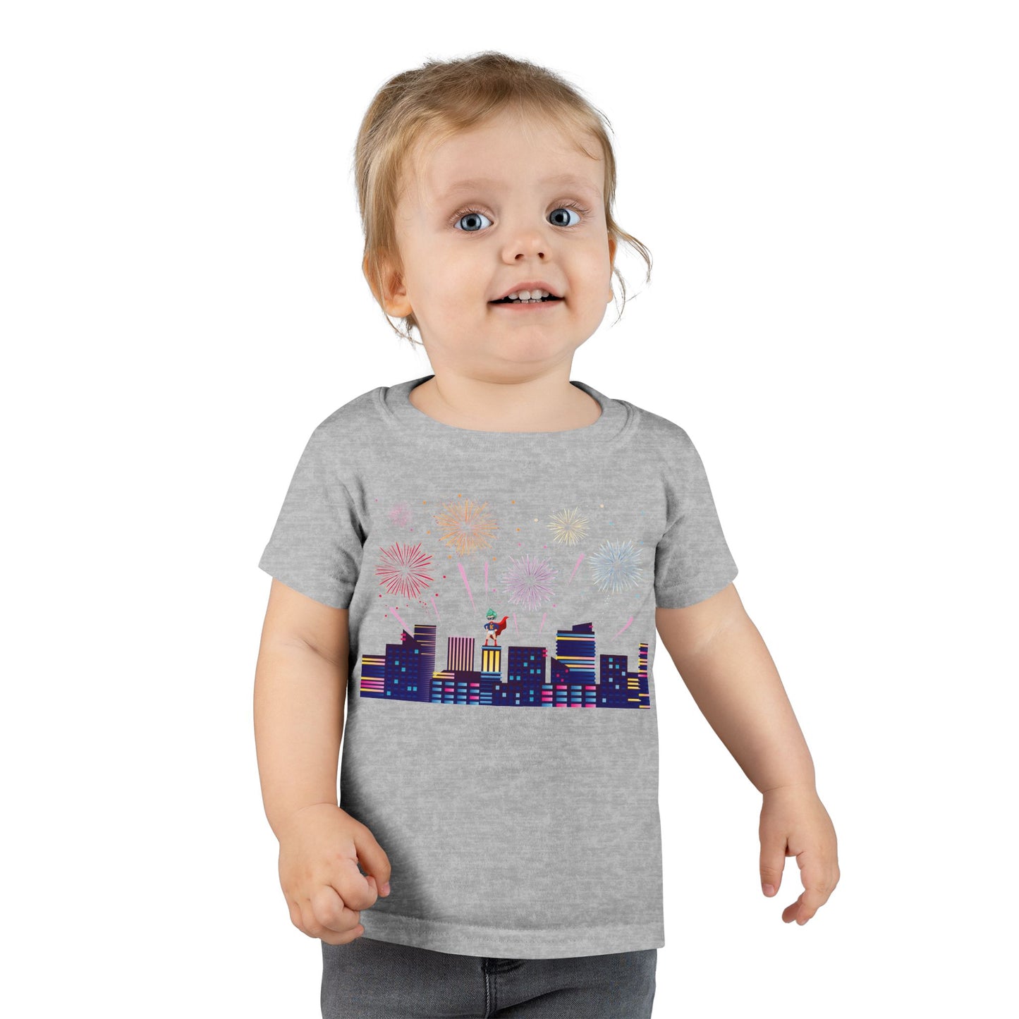 Toddler T-shirt - Super kiddo with fireworks - [[{"value":"Wonderwear Kid"}]]