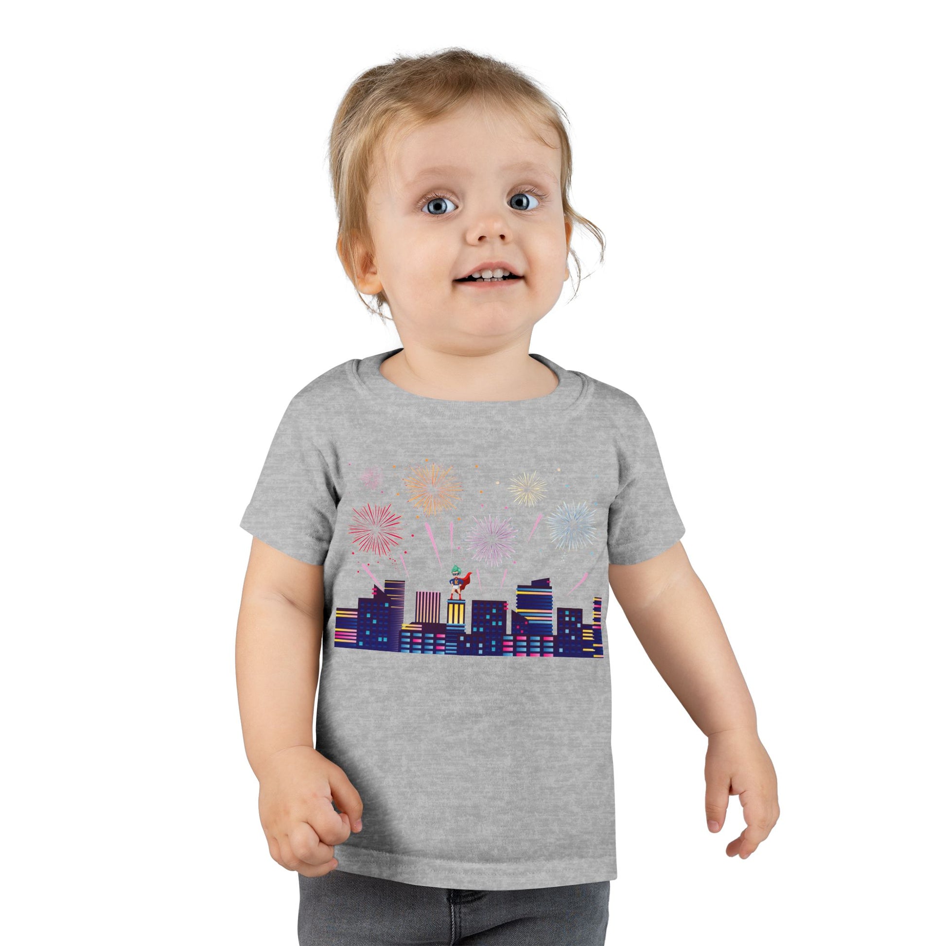 Toddler T-shirt - Super kiddo with fireworks - [[{"value":"Wonderwear Kid"}]]