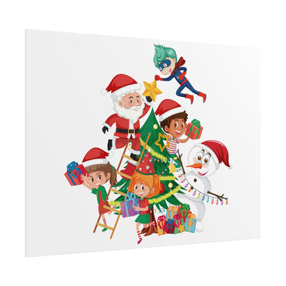 Rolled Posters - Super kiddo making christmas tree - [[{"value":"Wonderwear Kid"}]]