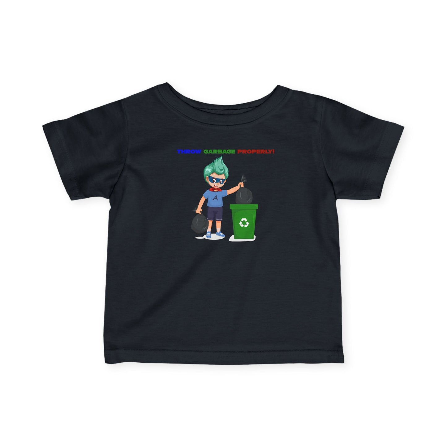 Infant Fine Jersey Tee - Super kiddo taking trash out - [[{"value":"Wonderwear Kid"}]]