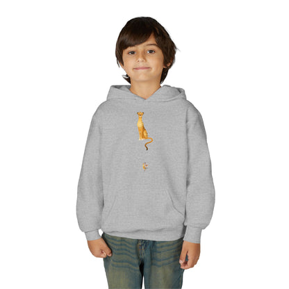 Youth hoodie with bold tiger design Printify