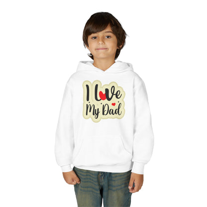 Youth Heavy Blend Hooded Sweatshirt - i love my dad Printify