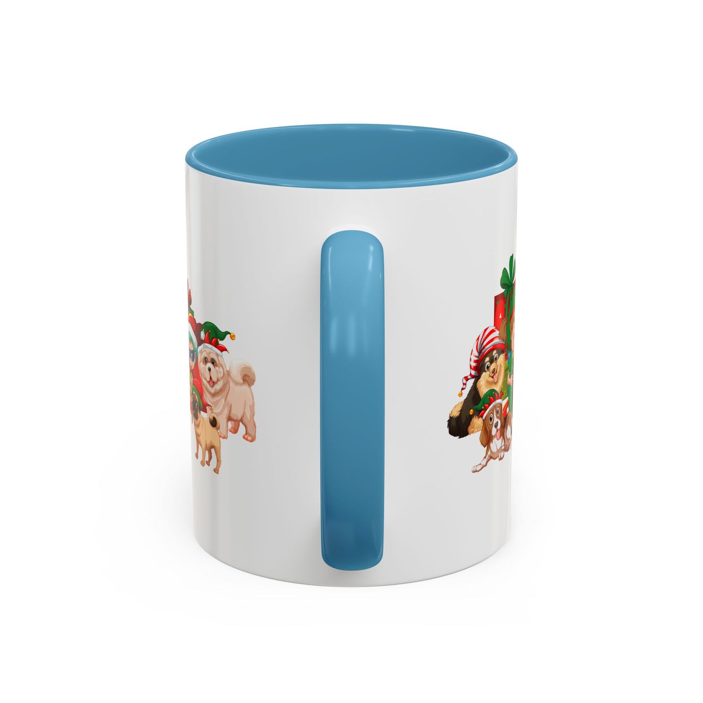 Accent Coffee Mug - Christmas with super kiddo pet friends without text