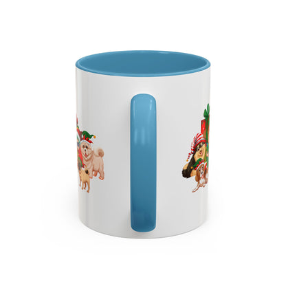 Accent Coffee Mug - Christmas with super kiddo pet friends without text - [[{"value":"Wonderwear Kid"}]]