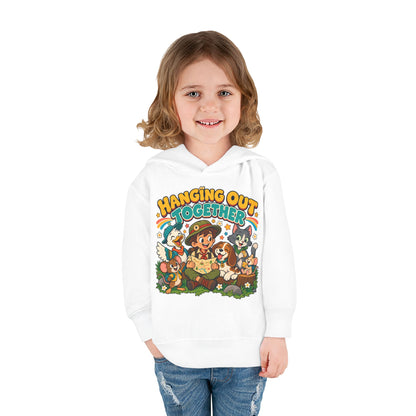 Toddler Hoodie — Retro Friends Hanging Out Together