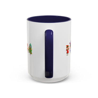 Accent Coffee Mug - Super kiddo in christmas tree attire - [[{"value":"Wonderwear Kid"}]]