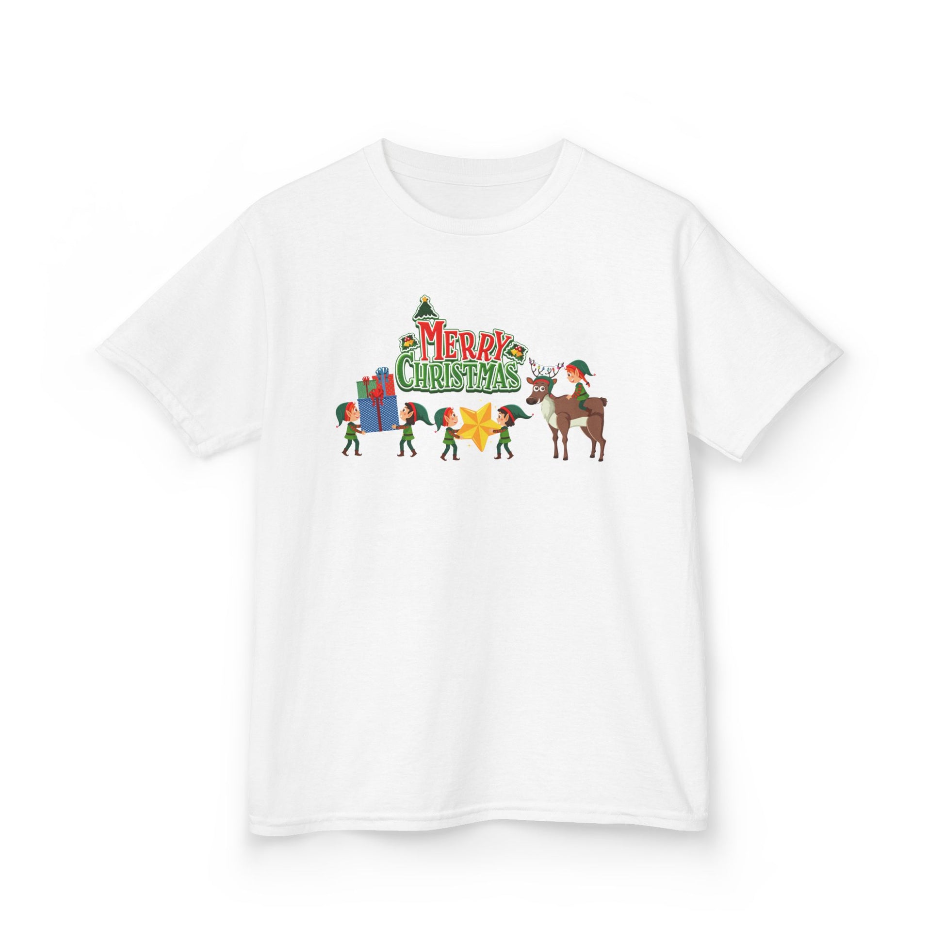 Kids Heavy Cotton™ Tee - Merry christmas and reindeer - [[{"value":"Wonderwear Kid"}]]