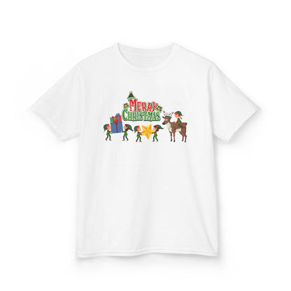 Kids Heavy Cotton™ Tee - Merry christmas and reindeer - [[{"value":"Wonderwear Kid"}]]