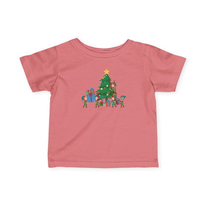 Infant Fine Jersey Tee - Super kiddo putting gifts on christmas tree - [[{"value":"Wonderwear Kid"}]]