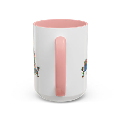 Accent Coffee Mug - Super kiddo putting gifts on christmas tree - [[{"value":"Wonderwear Kid"}]]