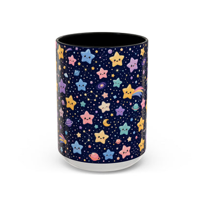Accent Coffee Mug  (11/15 oz) - Kawaii Pastel Cosmic Night