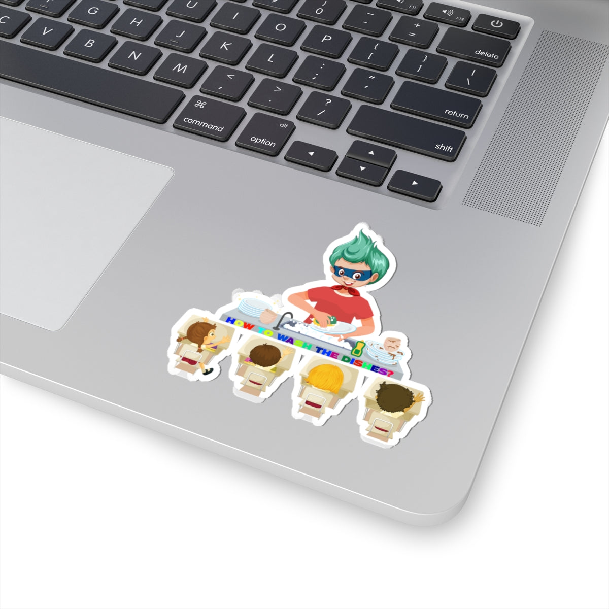 Kiss-Cut Stickers - Little kiddo teaching to wash dishes - [[{"value":"Wonderwear Kid"}]]