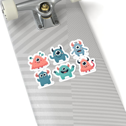 Kiss-Cut Vinyl Decals - Group of cute little monsters Printify