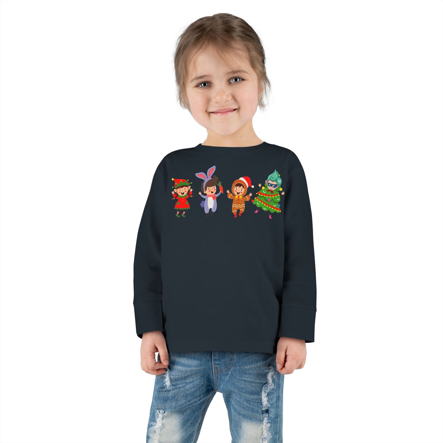 Toddler Long Sleeve Tee - Super kiddo in christmas tree attire - [[{"value":"Wonderwear Kid"}]]