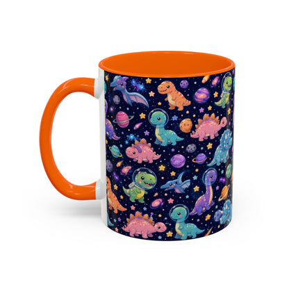 Accent Coffee Mug  (11/15 oz) - Cosmic dinosaurs