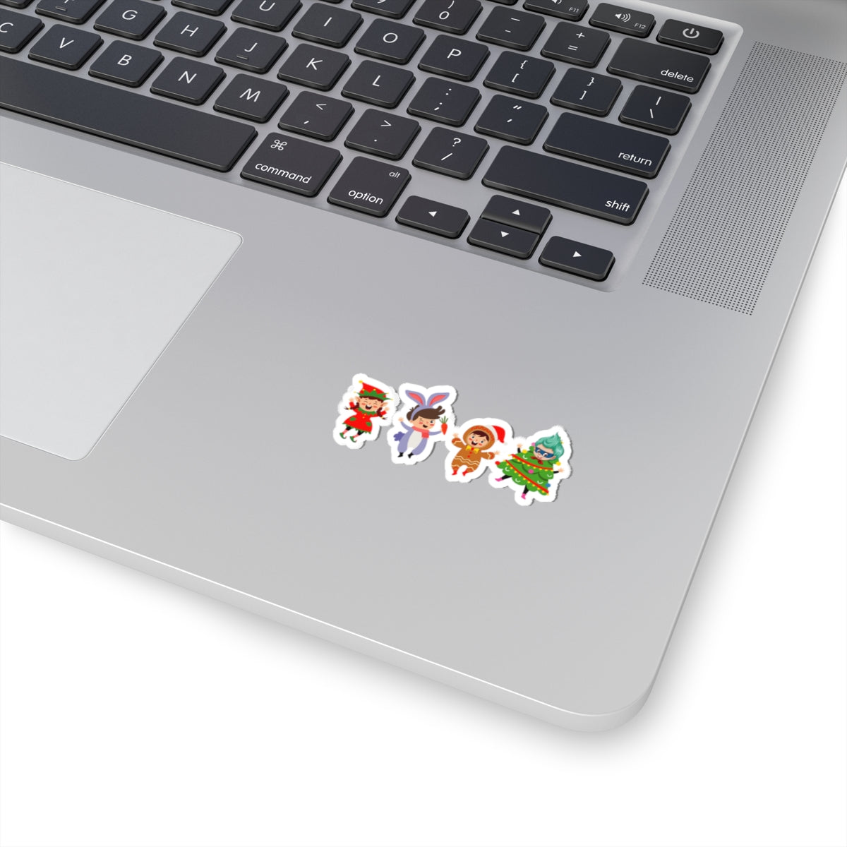Kiss-Cut Stickers - Super kiddo in christmas tree attire - [[{"value":"Wonderwear Kid"}]]