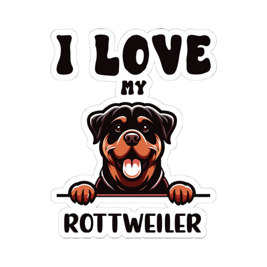 Kiss-Cut Vinyl Decals - I love my Rottweiler Printify