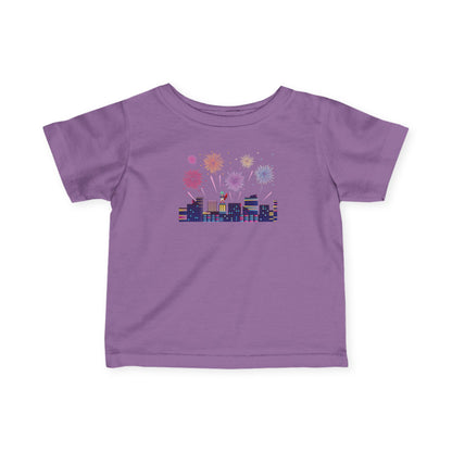 Infant Fine Jersey Tee - Super kiddo with fireworks - [[{"value":"Wonderwear Kid"}]]