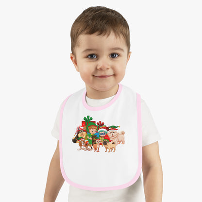 Baby Bib - Christmas with super kiddo pet friends without text - [[{"value":"Wonderwear Kid"}]]