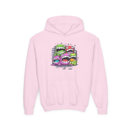 Youth Heavy Blend Hooded Sweatshirt - Cool monster character Printify