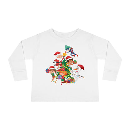 Toddler Long Sleeve Tee - Super kiddo making christmas tree - [[{"value":"Wonderwear Kid"}]]