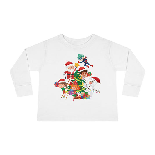 Toddler Long Sleeve Tee - Super kiddo making christmas tree - [[{"value":"Wonderwear Kid"}]]