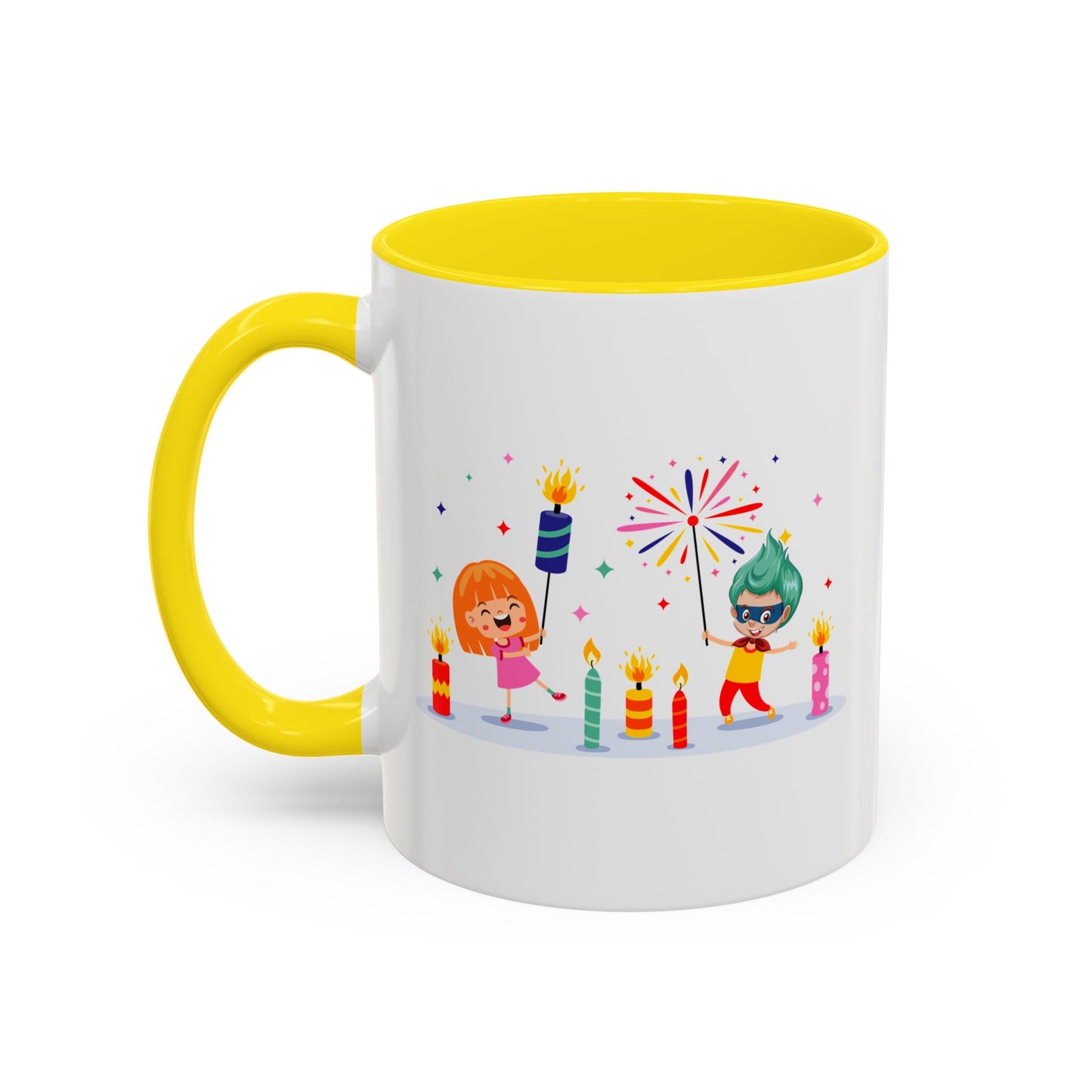 Accent Coffee Mug - Super kiddo lighting fireworks