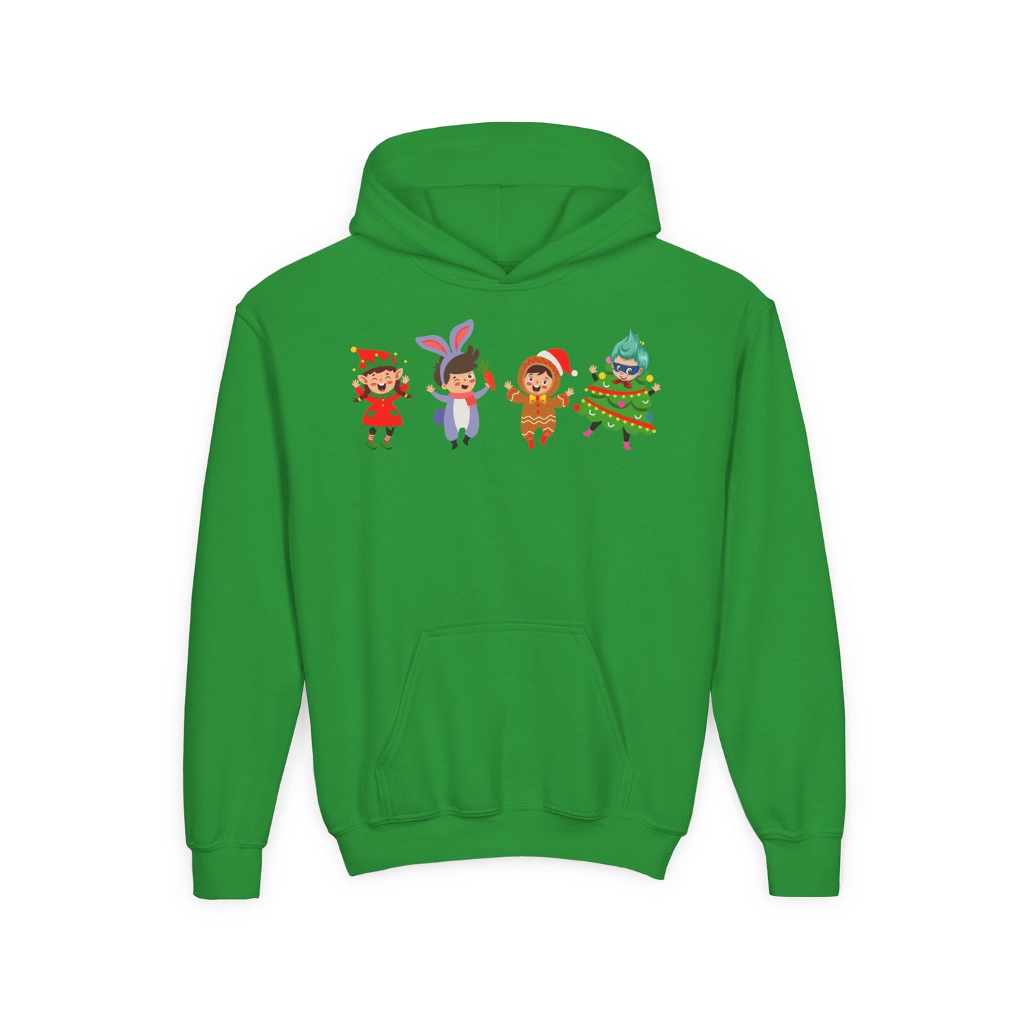 Youth Heavy Blend Hooded Sweatshirt - Super kiddo in christmas tree attire