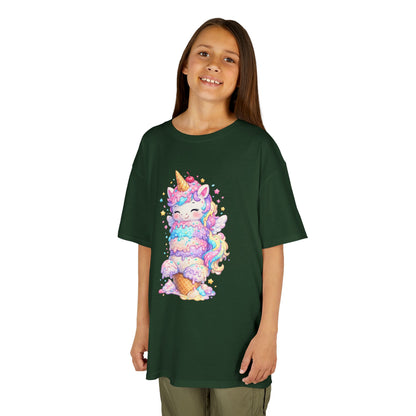 Kids Heavy Cotton™ Tee - Ice Cream Unicorn