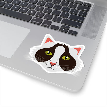 Kiss-Cut Stickers - Black and White Cat Printify