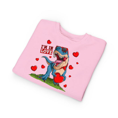 Toddler Sweatshirt -Dinosaur and heart design for valentines - [[{"value":"Wonderwear Kid"}]]