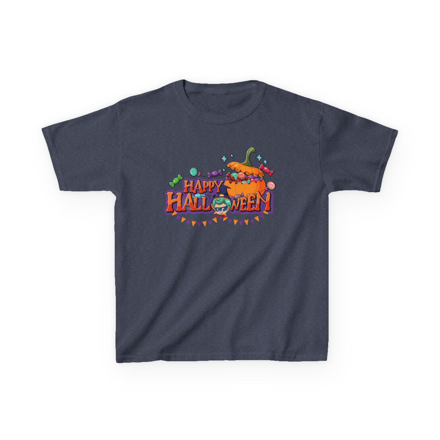 Kids Heavy Cotton™ Tee - Happy halloween banner