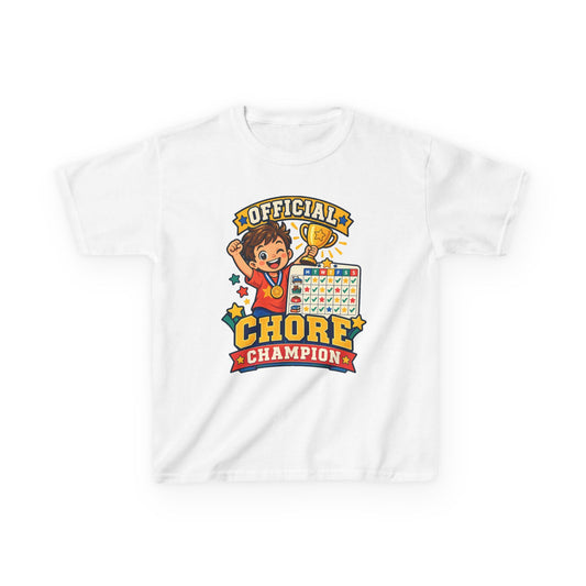 Kids Heavy Cotton™ Tee - Official Chore Champion Badge