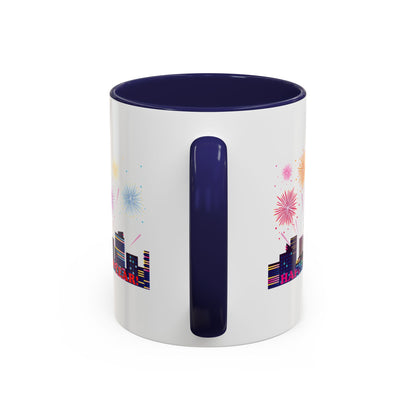Accent Coffee Mug - Super kiddo with fireworks with text - [[{"value":"Wonderwear Kid"}]]