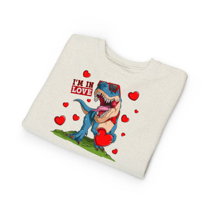 Toddler Sweatshirt -Dinosaur and heart design for valentines - [[{"value":"Wonderwear Kid"}]]