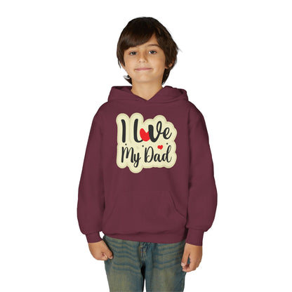 Youth Heavy Blend Hooded Sweatshirt - i love my dad Printify