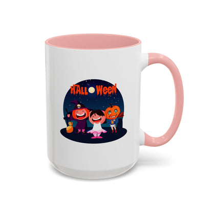 Accent Coffee Mug - Super kiddo wearing pumpkin - [[{"value":"Wonderwear Kid"}]]