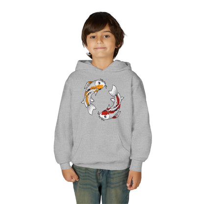 Youth Heavy Blend Hooded Sweatshirt - Koi fish Printify