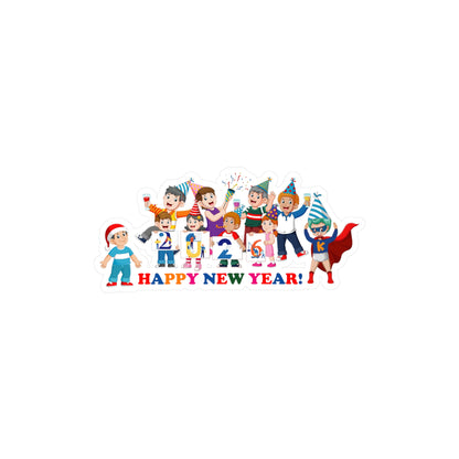 Christmas Kiss-Cut Vinyl Decals – Happy new year from super kiddo - [[{"value":"Wonderwear Kid"}]]
