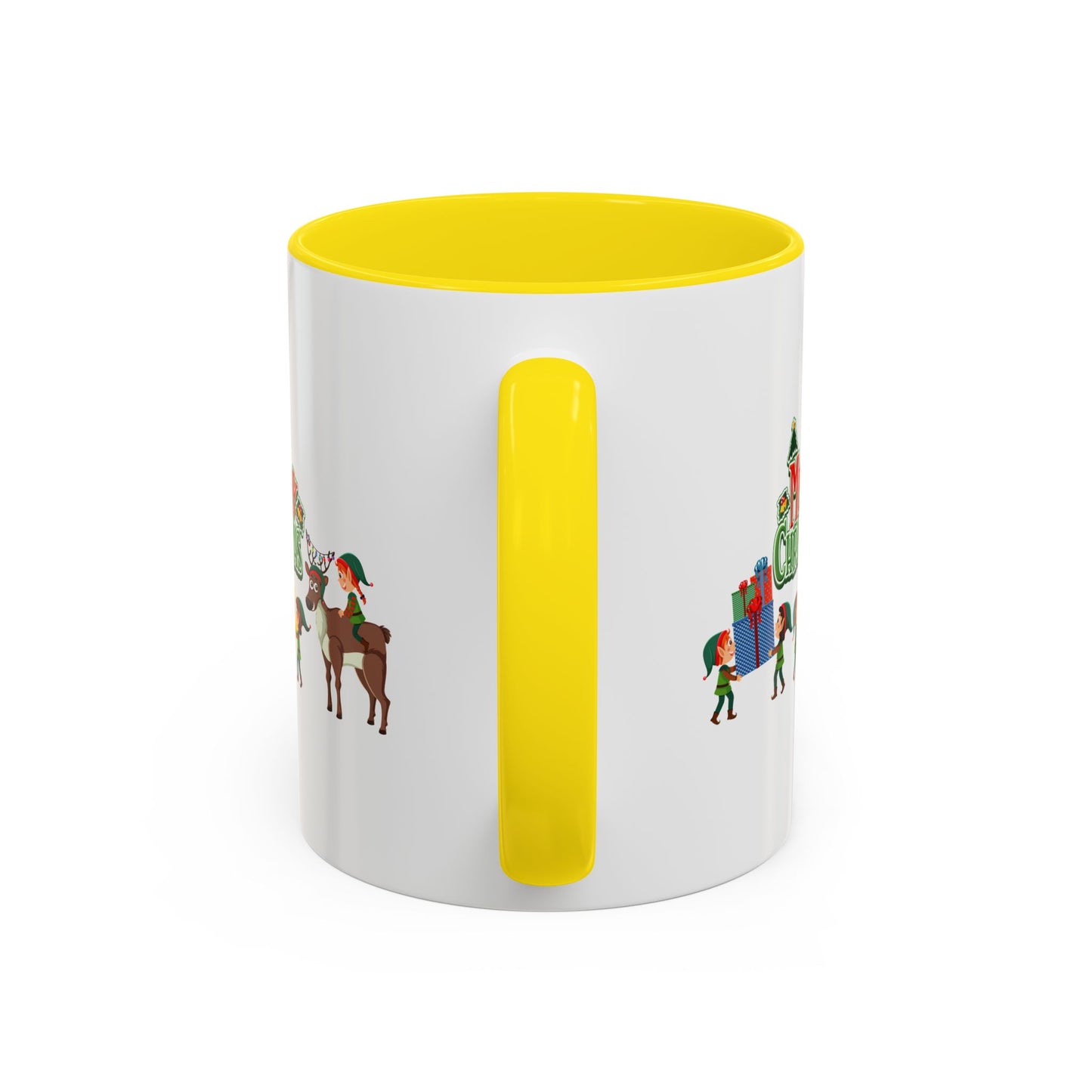 Accent Coffee Mug - Merry christmas and reindeer