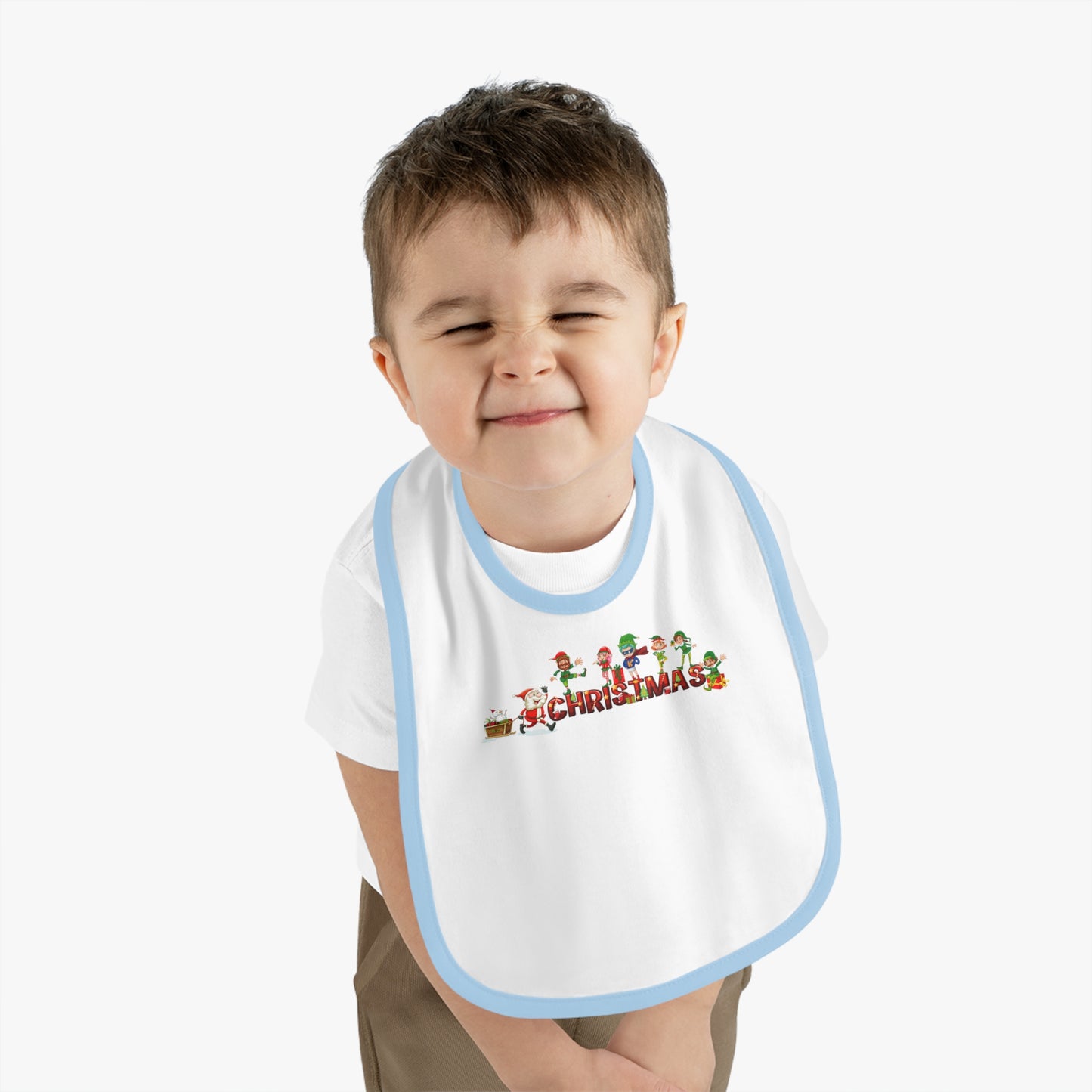 Baby Bib - Christmas with santa claus and friends