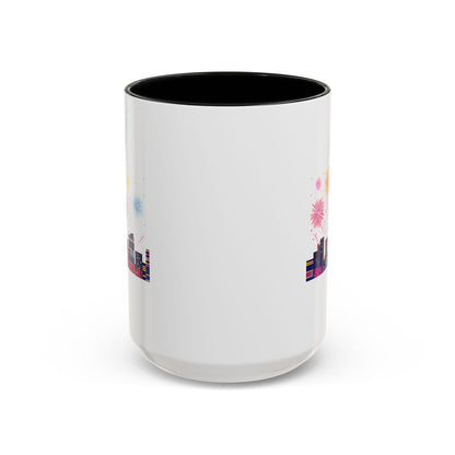 Accent Coffee Mug - Super kiddo with fireworks with text - [[{"value":"Wonderwear Kid"}]]