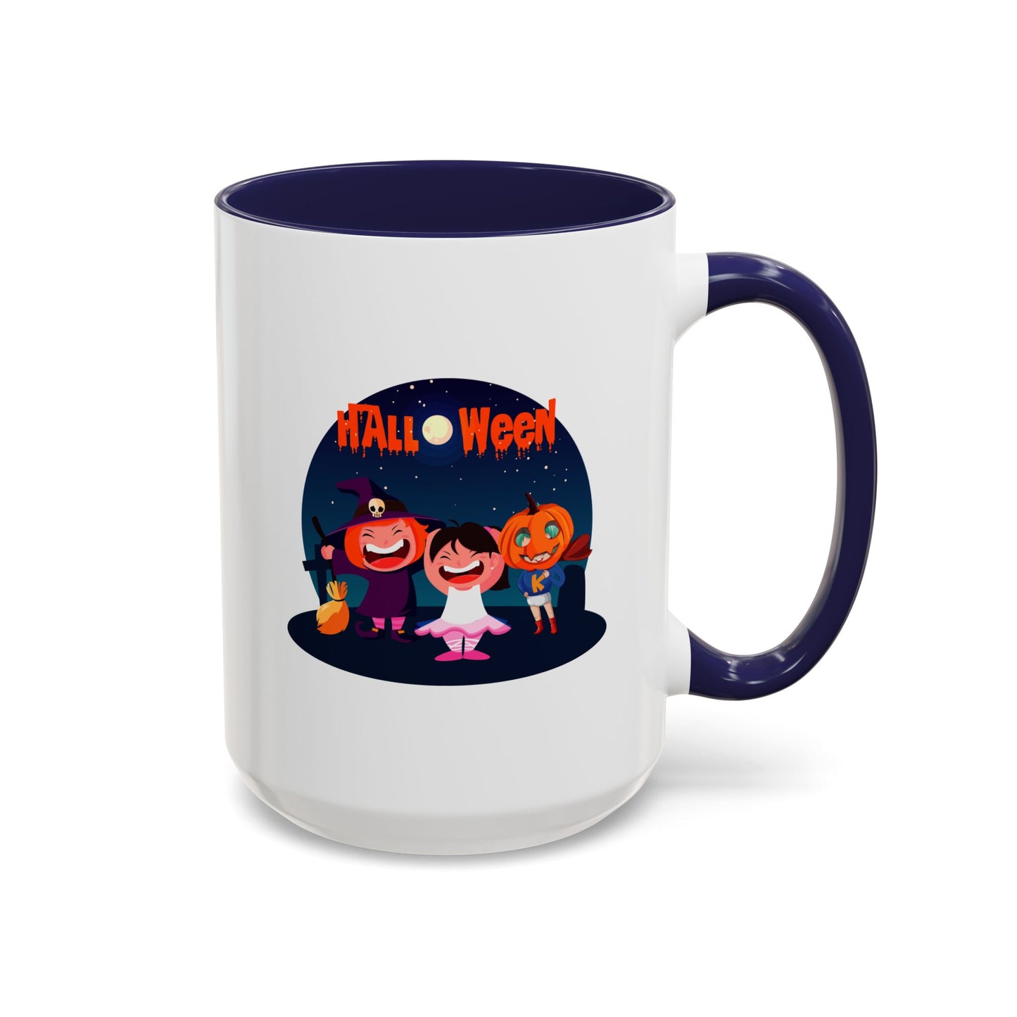 Accent Coffee Mug - Super kiddo wearing pumpkin