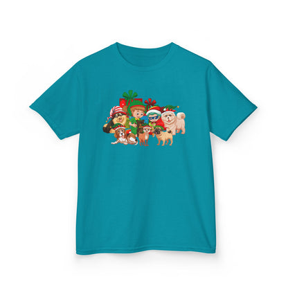 Kids Heavy Cotton™ Tee - Christmas with super kiddo pet friends without text - [[{"value":"Wonderwear Kid"}]]