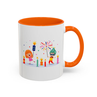 Accent Coffee Mug - Super kiddo lighting fireworks - [[{"value":"Wonderwear Kid"}]]