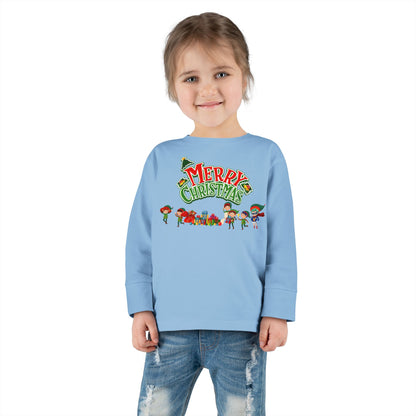 Toddler Long Sleeve Tee - Merry christmas from super friends - [[{"value":"Wonderwear Kid"}]]
