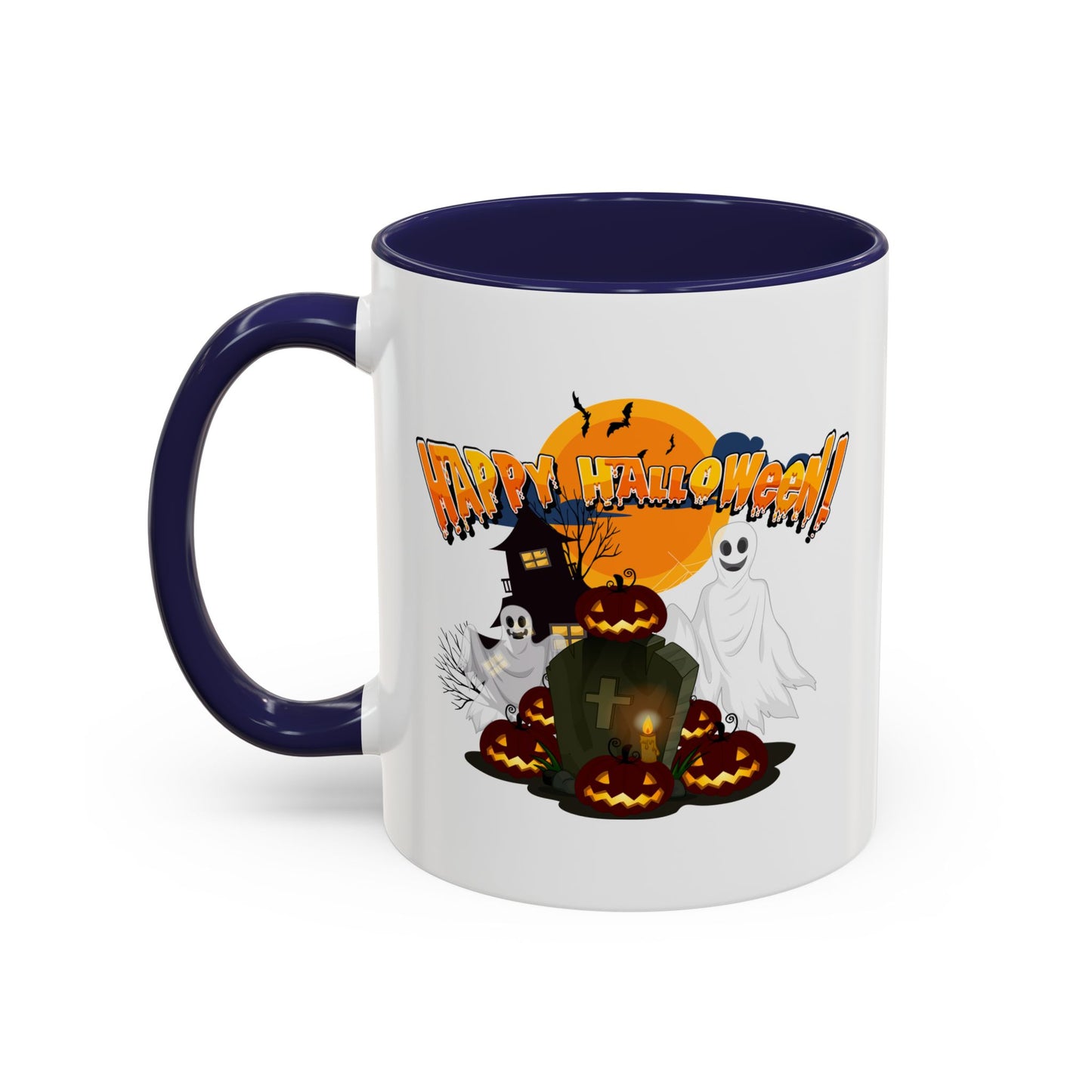 Accent Coffee Mug - Happy holloween - cemetery