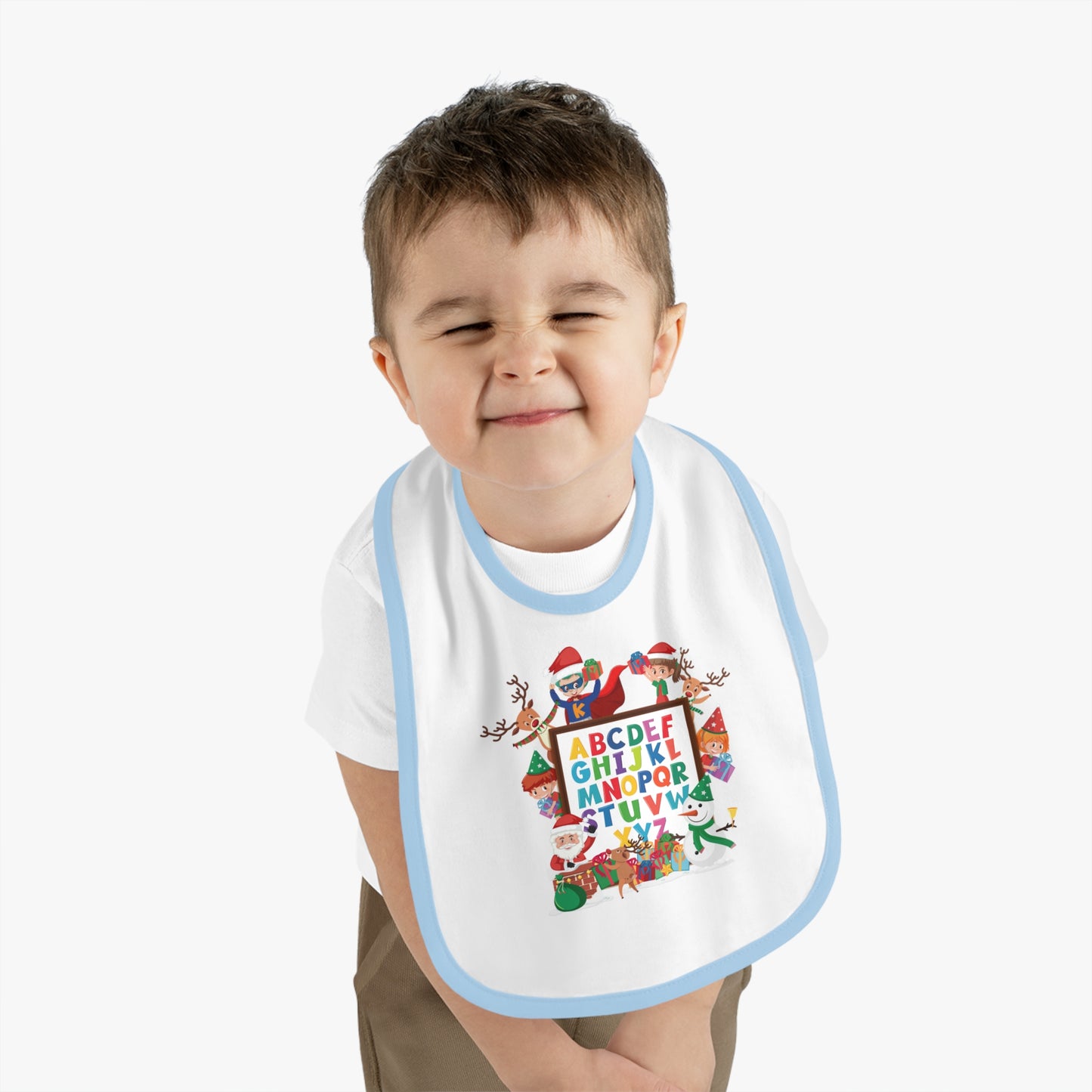 Baby Bib - Christmas alphabet with super kiddo