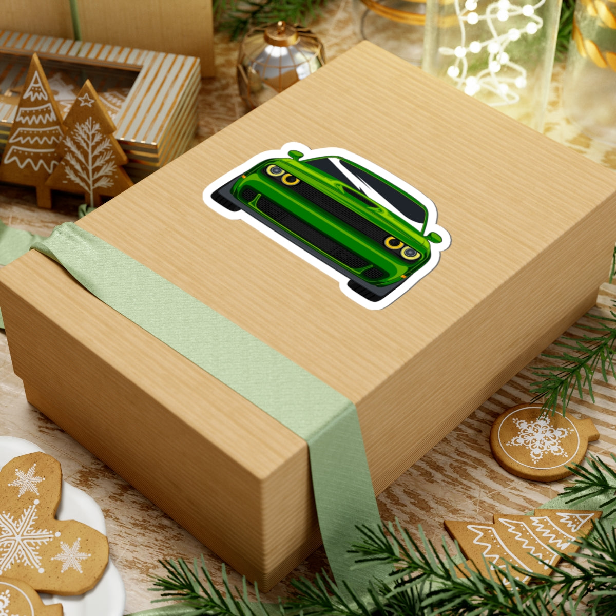 Kiss-Cut Stickers - Green sports car